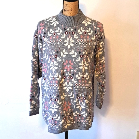 Vintage Dana Scott Fair Isle Snowflake Christmas Sweater - Picture 2 of 10